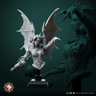 zurae-ta succubus bust pre-supported white werewolf tavern Toys & Games Tabletop Characters Creatures Fantasy Universe Board Store Fan Art Busts demon creature devil monster character tabletop dnd busts succub 3d print model - Mito3D