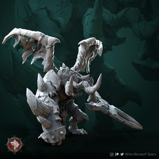 destroyer worlds huge devil pre-supported white werewolf tavern Toys & Games Tabletop Characters Creatures Fantasy Universe Board Store demon creature monster wargames warhammer boardgame tabletop wargame dnd dndmonster 3d print model - Mito3D