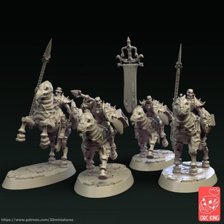 bone riders orc king studio Toys & Games Tabletop Characters Creatures Fantasy Universe Board Store dragon fantasy hero mini minion skeleton undead miniature tabletop wargame dungeon graveyard combat horde dnd rog ttrpg orcking 3d print model - Mito3D