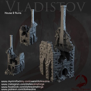 dark realms vladistov - house 2 ruins forge Toys & Games Tabletop Characters Creatures Fantasy Universe Board Store 3D Printable Terrain building terrain realm 3d print model - Mito3D