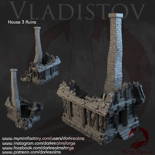 dark realms vladistov - house 3 ruins forge Toys & Games Tabletop Characters Creatures Fantasy Universe Board Store 3D Printable Terrain fantasy terrain vampire strahd 3d print model - Mito3D