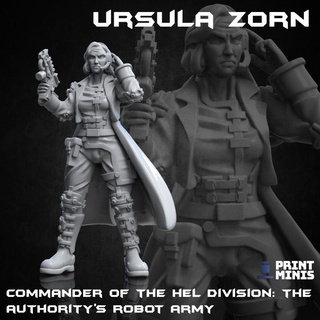 ursula zorn - robot commander automata collection print minis Toys & Games Tabletop Characters Creatures Sci-Fi Universe Board female hero sci-fi soldier military dieselpunk officer troop 3d print model - Mito3D