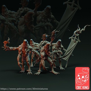 rose horrors orc king studio Toys & Games Tabletop Characters Creatures Fantasy Universe Board Store demon beast dragon fantasy hell hero horror mini minion rpg undead miniature pink underworld tabletop daemon wargame dungeon combat horde dnd plague ttrpg orcking 3d print model - Mito3D