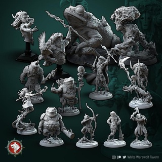 circle druids bundle 13 unique miniatures pre-supported white werewolf tavern Toys & Games Tabletop Characters Creatures Fantasy Universe Board Store rpg monsters boardgame tabletop wargame dnd ttrpg dndmonsters 3d print model - Mito3D