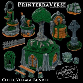 002 celtic village printerra studios  Toys & Games Tabletop Tabletop Characters & Creatures Fantasy Universe Board Games Tabletop Tabletop 3D Printable Terrain Fantasy Terrain flower ancient building chair cross culture england fantasy farm fence fish forest furniture house leaf legend nature plant stone table terrain tree wargaming water well wood rock magic british religion celtic irish bench fountain pc europe dungeonsanddragons tabletop diorama grass minis rune village town jungle myth dnd treehouse pagan tabletoprpg npc trout rustic hay haystack printerra printerraverse elfheim  3d print model - Mito3D