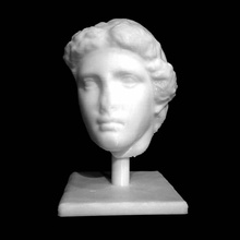 veiled female head athenian grave stelae british museum london scan 3d print model - Mito3D