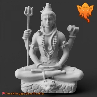 shiva meditation tiger skin mgoi Scan the World Education Art Home & Garden Homeware Ornaments god hindu india trident 3d print model - Mito3D