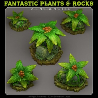 gigante ortigas fantástico plantas rocas Tienda mesa 3D imprimible terreno fantasía emmanuel tribu Déjalo soportado 3d print model - Mito3D