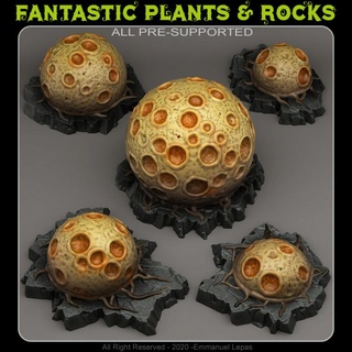 poisonous venusian balls fantastic plants rocks Store Tabletop 3D Printable Terrain Sci-Fi terrain emmanuel tribe lepas supported 3d print model - Mito3D