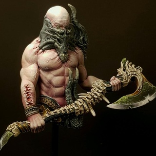 necrowarrior bust presupported printomancer Toys & Games Tabletop Characters Creatures Fantasy Universe Board Store barbarian bone dragon skull warrior 3d print model - Mito3D