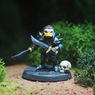 duck warrior captian presupported joel landberg Toys & Games Tabletop Characters Creatures Fantasy Universe Board stl fantasy skull miniature pathfinder frostgrave dungeons&dragons mordheim supported runequest 3d print model - Mito3D