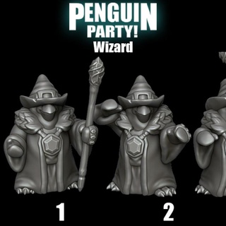 penguin wizard - party jamie korte Toys & Games Tabletop Characters Creatures Fantasy Universe Board Store mini dnd 3d print model - Mito3D