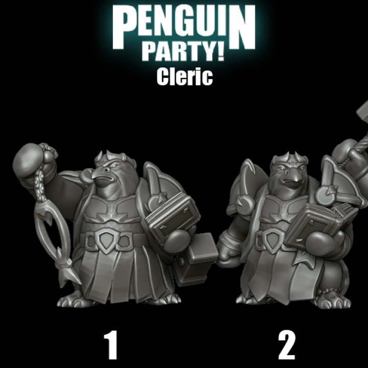 pinguim clérigo festa Jamie curto brinquedos jogos tampo mesa personagens criaturas fantasia universo borda loja mini dnd 3D print model - Mito3D