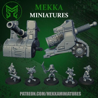 goblin artillery mekka miniatures Toys & Games Tabletop Characters Creatures Vehicles Machines Board 40k orcs orks gobbo gorkamorka snotling arty 3d print model - Mito3D