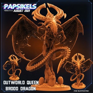 outworld queen brood dragon papsikels miniatures Toys & Games Tabletop Characters Creatures Fantasy Universe Sci-Fi Board Store 3d print model - Mito3D