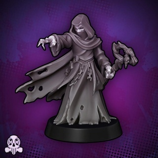 character - necromancer pre-supported malicious mini's dark dungeons wargaming wizard miniature mage evil caster roleplaying warlock dnd sorcerer demonic 3d print model - Mito3D