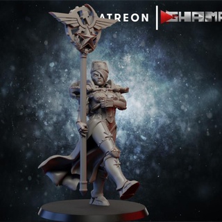 red sisters 3 standard support ready ghamak Tabletop Characters & Creatures Sci-Fi Universe 40k sci-fi warhammer miniature wargame dnd wh sororitas 3d print model - Mito3D