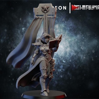 red sisters 3 icon support ready ghamak Tabletop Characters & Creatures Sci-Fi Universe 40k warhammer miniature wargame dnd sci wh fi sororitas 3d print model - Mito3D