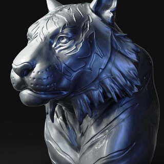 tigre escultura porra brinquedos jogos animal criatura figuras loja ventilador arte bustos 3d print model - Mito3D