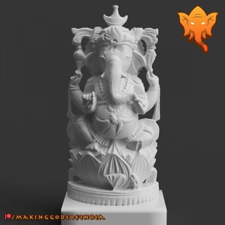Ganesh loto creciente Luna corona escanear mundo educación Arte hogar casa jardín menaje adornos Dios hindú India Ganesha 3d print model - Mito3D