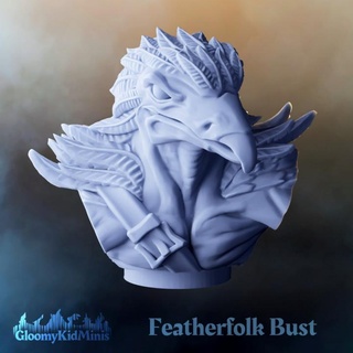 featherfolk bust gloomykidminis Tabletop Characters & Creatures Fantasy Universe Store Fan Art Busts bird aarakocra kenku 3d print model - Mito3D
