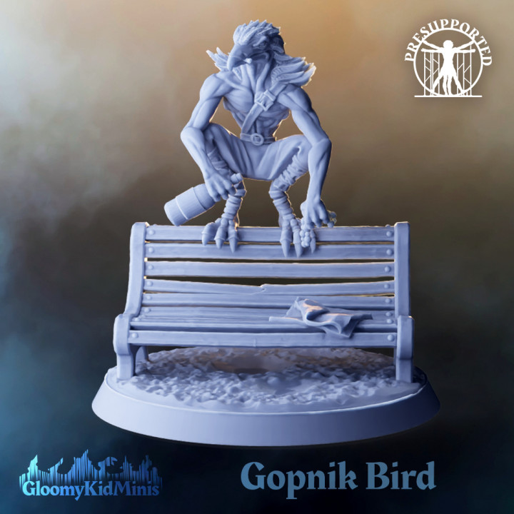 gopnik oiseau gloomykidminis bandit coquin dnd aarakocra voyou Kenku 3D print model - Mito3D