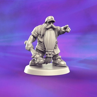 dwarf referee punga miniatures Toys & Games Tabletop Characters Creatures Fantasy Universe Board Store underworld fantasyfootball 3d print model - Mito3D