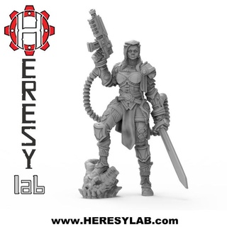 hl006 - inquisitor aghmar heresylab barbara Toys & Games Tabletop Characters Creatures Sci-Fi Universe Board 40k female knight warhammer 30k gray 3d print model - Mito3D