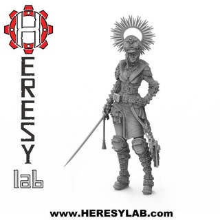 hl019 ferro senhora fêmea guarda comissário heresylab barbara brinquedos jogos tampo mesa personagens criaturas Sci Fi universo borda 40k martelo guerra imperial ig 3d print model - Mito3D