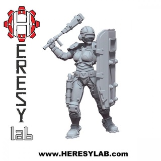 hl033 - riotguard 02 heresylab barbara Toys & Games Tabletop Characters Creatures Sci-Fi Universe Board Store 40k female warhammer necromunda scifi warhammer40k 3d print model - Mito3D