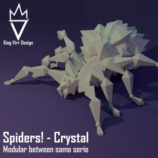 araignées cristal modulaire araignée Roi flux conception jouets Jeux table personnages créatures fantaisie univers planche boutique gemme monstre Roche donjon grotte serie 3d print model - Mito3D