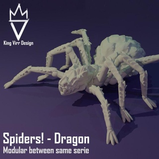 spiders dragon - modular spider king virr design Toys & Games Tabletop Characters Creatures Fantasy Universe Board Store horror monster legs mountains scales clifs 3d print model - Mito3D