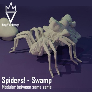 araignées marais modulaire araignée Roi flux conception jouets Jeux table personnages créatures fantaisie univers planche boutique forêt lumière monstre champignon toxique venimeux 3d print model - Mito3D