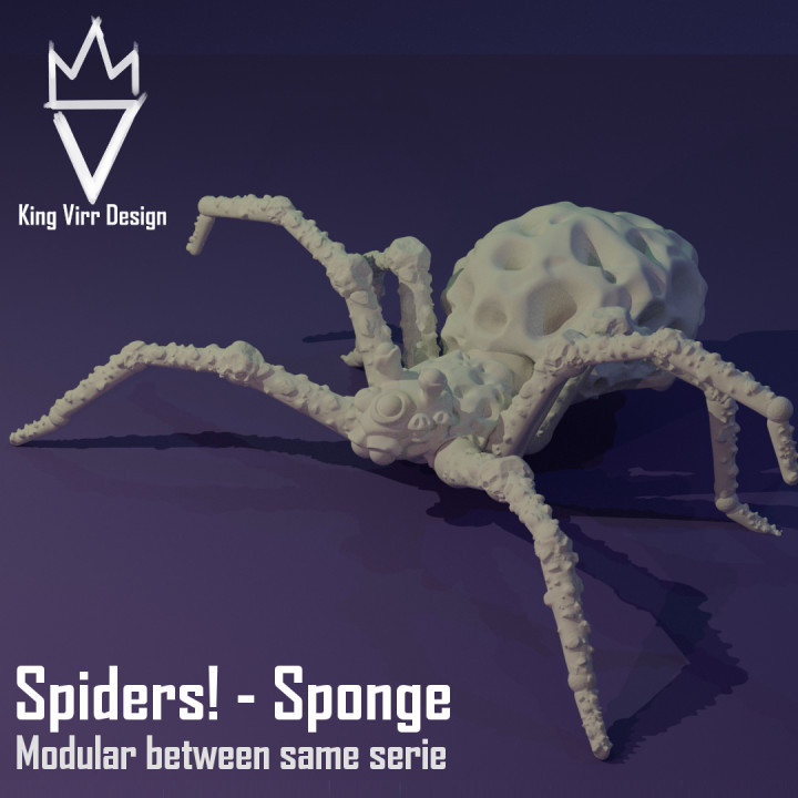 arañas esponja modular araña Rey arroyo diseño juguetes juegos animal criatura cifras mesa caracteres criaturas fantasía universo tablero Tienda monstruo Oceano mar agua enemigo coral 3D print model - Mito3D