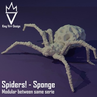 spiders sponge - modular spider king virr design Toys & Games Animal Creature Figures Tabletop Characters Creatures Fantasy Universe Board Store monster ocean sea water enemy coral 3d print model - Mito3D