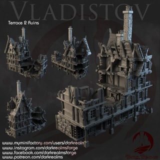 dunkel Bereiche Regierung Terrasse 2 Ruinen Schmiede Spielzeuge Spiele Tischplatte 3D druckbar Terrain Tafel Geschäft Fantasie 3d print model - Mito3D