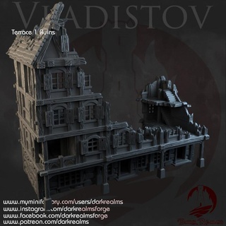 dark realms vladistov - terrace 1 ruins forge Toys & Games Tabletop 3D Printable Terrain Board Store Fantasy fantasy terrain 3d print model - Mito3D
