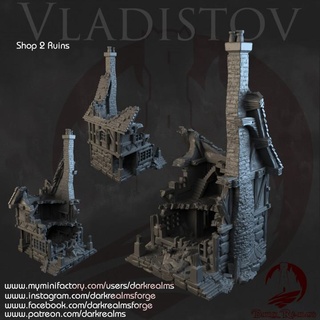 dark realms vladistov - shop 2 ruins forge Toys & Games Tabletop 3D Printable Terrain Board Store Fantasy fantasy terrain 3d print model - Mito3D