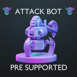 attack bot - pre supported tom's twisted tavern Toys & Games Tabletop Characters Creatures Sci-Fi Universe Vehicles Machines Board beast fantasy lion robot companion steampunk miniature tabletop summon clockwork jaws decoy frost gloomhaven 5e ally frosthaven gloom 3d print model - Mito3D