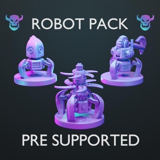 robot pack - pre supported tom's twisted tavern Toys & Games Tabletop Characters Creatures Sci-Fi Universe Vehicles Machines Board beast fantasy lion companion steampunk miniature tabletop summon clockwork jaws bundle frost gloomhaven 5e ally frosthaven gloom 3d print model - Mito3D