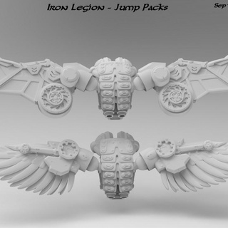 winged iron legion - jumppacks dungeons & dreadnoughts Toys Games Tabletop accessories Characters Creatures Sci-Fi Universe Board Store 40k army hands marines navy space wings imperial flying air pack marine interceptor jump missile warriors 3d print model - Mito3D