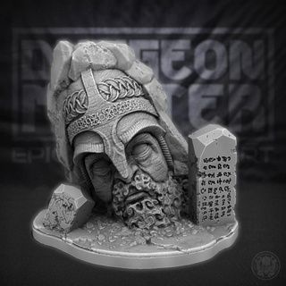 guerrero estatua calabozo Maestro juguetes juegos mesa 3D imprimible terreno tablero Tienda fantasía cabeza d amo mazmorra 3d print model - Mito3D