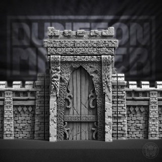 extendable wall & gate dungeon master Toys Games Tabletop 3D Printable Terrain Board Store Fantasy castle d&d dungeonmaster 3d print model - Mito3D