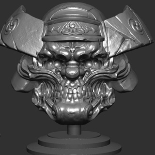 oni yokai 03 f'solo Home & Garden Education Art Tabletop Characters Creatures Fantasy Universe Fan Busts head japan monster 3d print model - Mito3D