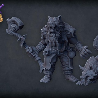 bugbear druid familiar roleplaying & miniatures Toys Games Tabletop Characters Creatures Fantasy Universe Board nature wolf wizard magic miniature resin dnd5e presupported 3d print model - Mito3D