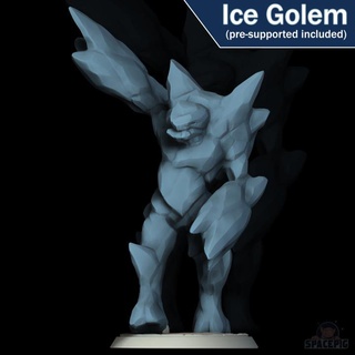 ice golem commander spacepig Toys & Games Tabletop Characters Creatures Fantasy Universe Board Store cold creature monster crystal elemental dnd rime frostmaiden 3d print model - Mito3D