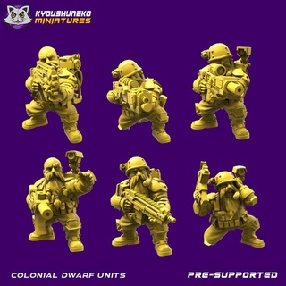 colonial space dwarf infantry units kyoushuneko miniatures Toys & Games Tabletop Characters Creatures Sci-Fi Universe Board Store alien dwarves colony 3d print model - Mito3D