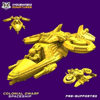 colonial space dwarf spaceship kyoushuneko miniatures Toys & Games Tabletop Characters Creatures Sci-Fi Universe Vehicles Machines Board Store aircraft scfi 3d print model - Mito3D