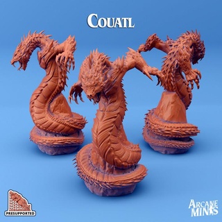 couatl arcane minis dragon dragons dungeons roleplay rpg steampunk celestial snake dungeon patreon d&d 28mm dnd 35mm 32mm medium scales 5e stories presupported pre-supported arcanapunk magipunk magitech sordane supported 3d print model - Mito3D