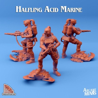 female halfling acid marine arcane minis Store dragon dragons dungeons gun guns helmet roleplay rpg heavy backpack steampunk dungeon patreon d&d 28mm dnd 35mm 32mm 5e presupported pre-supported arcanapunk magipunk magitech supported 3d print model - Mito3D